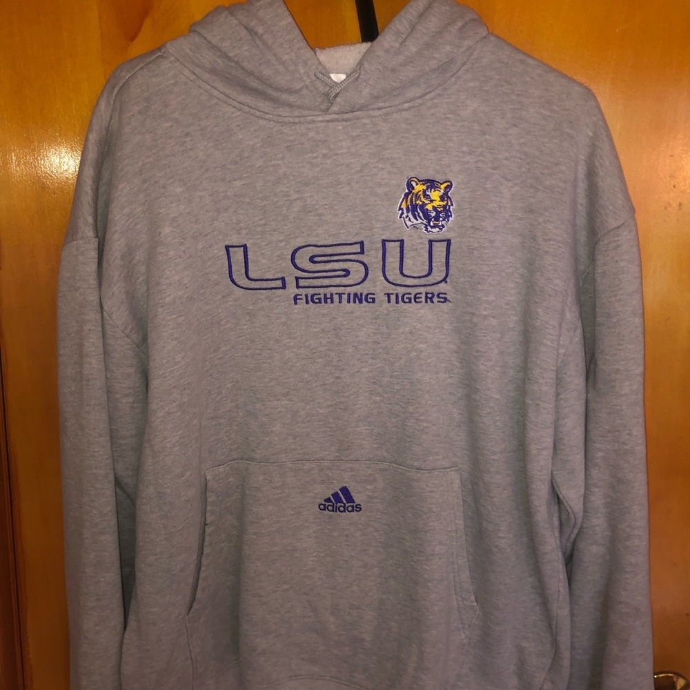 Adidas Gray LSU Fighting Tigers Men's Hoodie